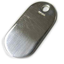 Sterling Silver .925 Hallmarked Metal Military Army Dog Tags 46mm Tag Gift -FD46