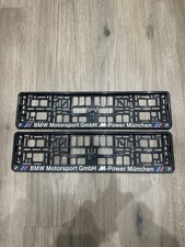 X2 BMW GmbH M Power Number Plate Frames Surrounds Holders Authentic UK