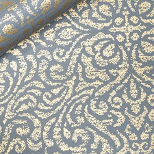 Blue Floral Damask Wallpaper