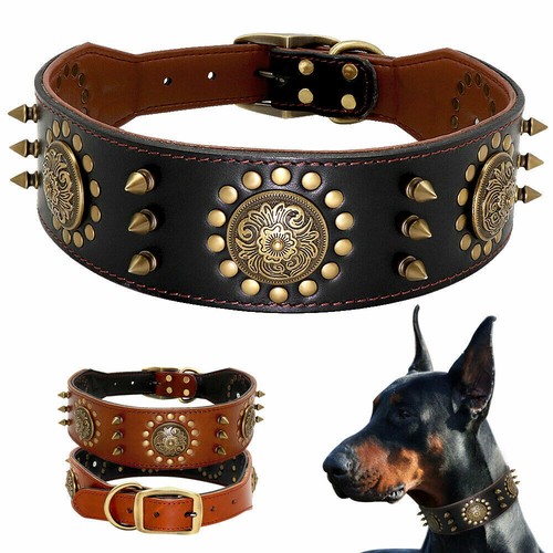 Genuine leather dog collar - dog,