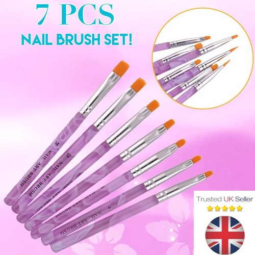 7pcs nail brush set acrylic - brush, uv