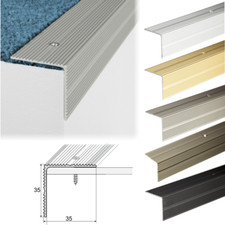 2.7m  ALUMINIUM ANTI NON SLIP STAIR EDGE NOSING -EDGING TRIM- 35 x 35mm