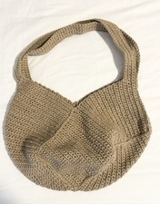 Handmade Crochet Jute Bag Beach Bag Shopping Bag Beige Tote Bag Hobo Boho Hippie