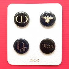 Christian Dior Pin badge Set of 4 Brooch Pins Japan Novelty Black Navy Logo New