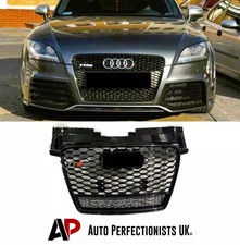 Audi TTRS Style TT TTS Front Main Grille Gloss Black Honeycomb Mesh Grill 06-14