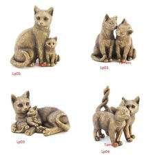 Small Bronzed Cat and Kittens Ornament Figurines by Leonardo Brand New in Box