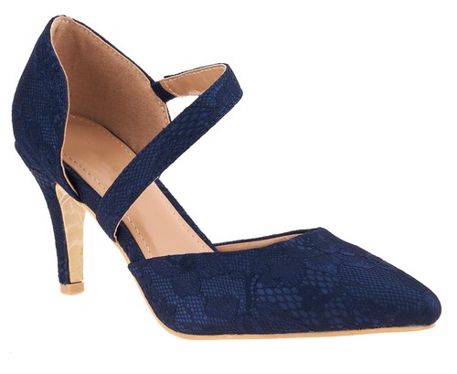 Womens navy lace low - lace,