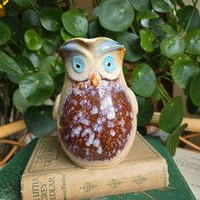 Vintage studio pottery owl jug