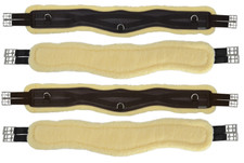 Hy Equestrian Comfort Fleece Lined GP/Jump Anatomical Contour Girth Black/Brown