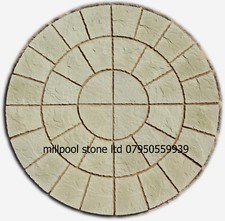 1.8M BUFF ROTUNDA CIRCLE PATIO PAVING SLABS GARDEN STONES [DELIVERY  EXCEPTIONS]