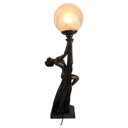 Cold cast bronze resin lady - cast,