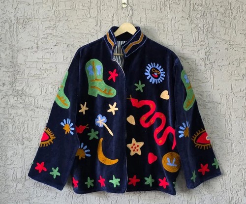 Embroidery velvet suzani - velvet,
