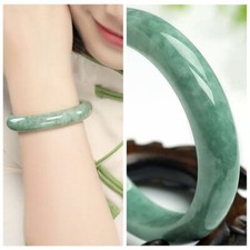 Female beautiful AAA Bangle 56mm-62mm Light Green Jade Hand-carved Bracelet