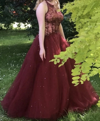 Morilee burgundy long tulle - long,
