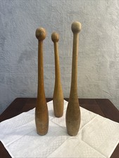 Antique Vintage Wooden Indian Clubs Juggling Exercise Pins