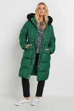 M&Co Women's Petite Longline Padded Puffer Coat