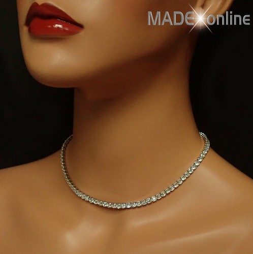 Thin tennis necklace stones - thin,