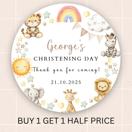 Christening favour stickers - christening,
