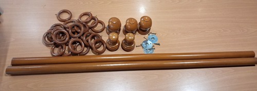 Wooden curtain pole - curtain, fittings