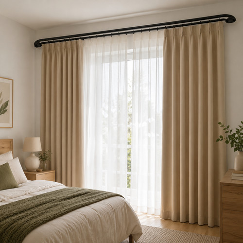 Double curtain pole - double, to