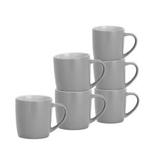 6x Matt Coloured Coffee Mugs Contemporary Stoneware Cappuccino Tea Cup 350ml