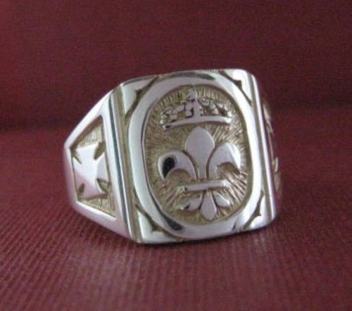 Solid silver templar ring - silver,