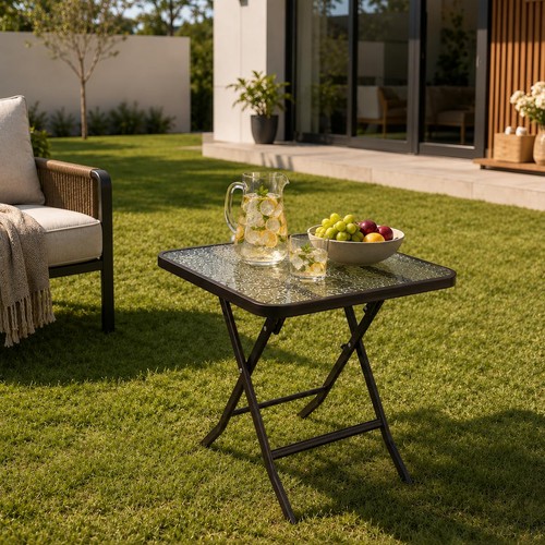 Folding garden table tempered - table,