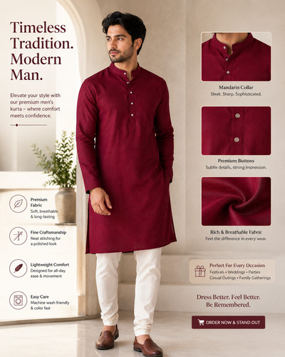 Men premium long maroon - men’s,