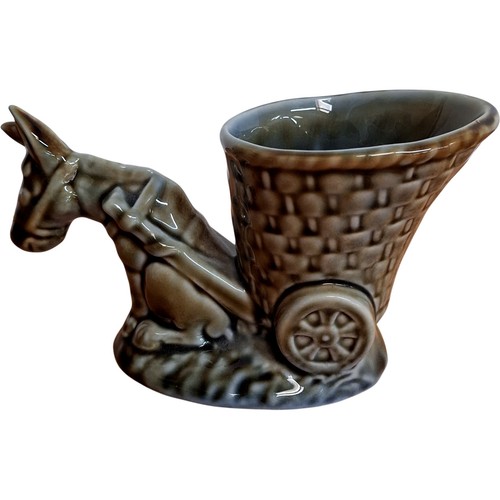 Shamrock pottery donkey - donkey, cart