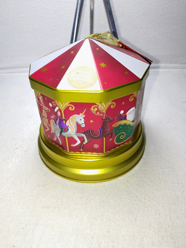 Christmas musical carousel tin - christmas,