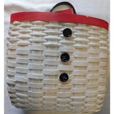 Ashland Snowman Themed Hanging White Basket New with Tags