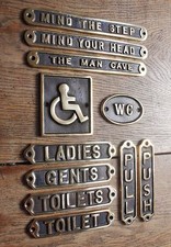 BRASS DOOR SIGNS - ANTIQUE