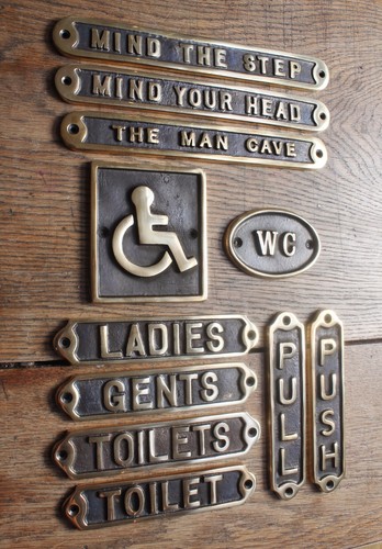 Brass door signs antique - door,