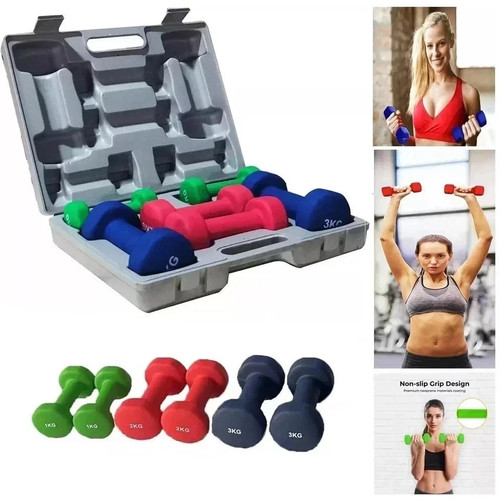 Neoprene dumbbell set - neoprene, 12kg