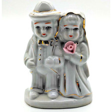 Bride & Groom Ceramic Glazed Figurine 4 1/2" - Adorable! Fast Shipping!!!