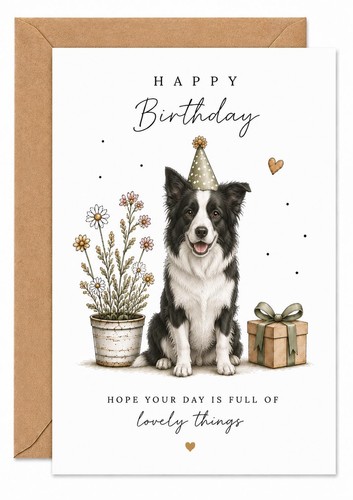 Border collie card cute - border,