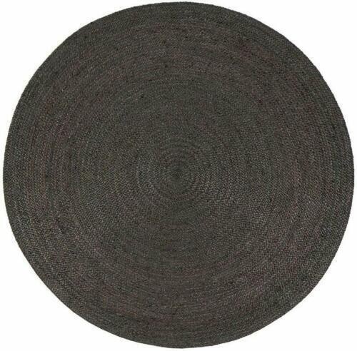 Rug round natural jute braided - rug,