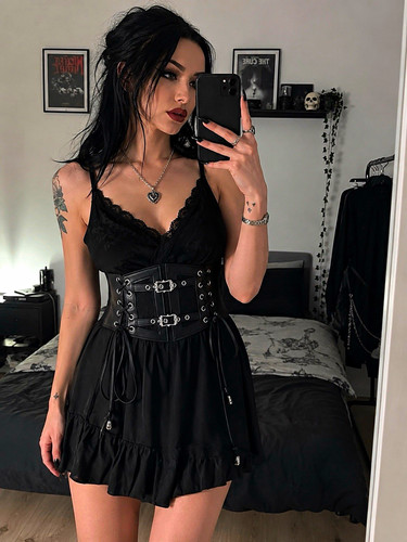 Gothic lace corset - lace, waist