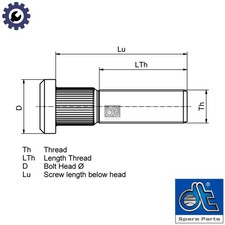 WHEEL STUD 2.65192 FOR RENAULT