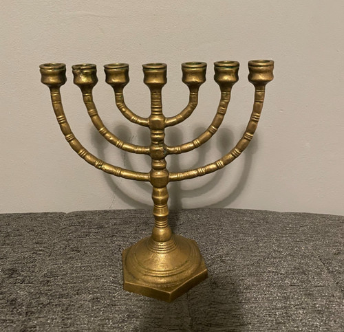 Vintage menorah solid brass - vintage,