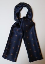 Silk Scarf Cravat. Blue &