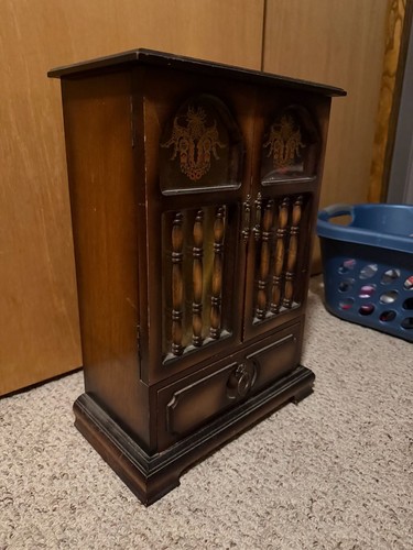 Vintage wooden jewelry armoire - wooden,