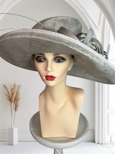 Gwyther-Snoxells Hat Silver Grey Occasion Wedding Mother Of Bride Races