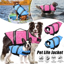 Dog Life Jacket Safety Swimming Float Adjustable Buoyancy Aid Vest Pet Preserver