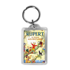 Rupert Bear Keyring – Handmade Vintage Design - Collector’s Gift - Gift Ready