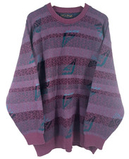 Pringle Nick Faldo Jumper Mens XL Multicolour Pure Wool Chunky Knit Golf Vintage