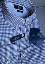 Hackett London men multi check slim fit Shirt size MEDIUM New