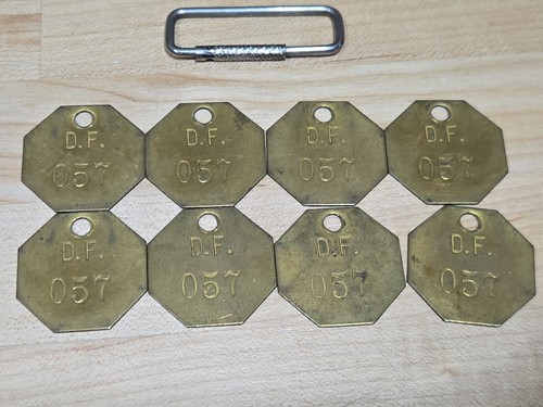 Vintage brass car tool tags - tool,