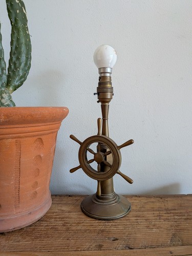 Vintage 1940 brass lamp - vintage,
