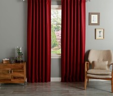 THERMAL BLACKOUT CURTAINS READY MADE EYELET RING TOP OR PENCIL PLEAT + TIE BACKS